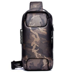 Waterproof Crossbody Bag with Password Lock and Anti-Theft Sling Strap