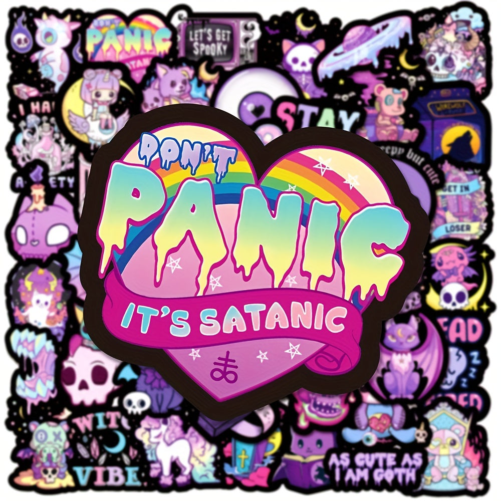 100pcs Purple Gothic Graffiti Stickers Notebook Skateboard Decoration DIY Toys