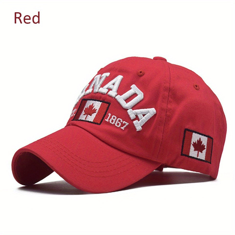 Canada Maple Leaf Baseball Cap Vintage Dad Hat Hip Hop Adjustable Sun Hat