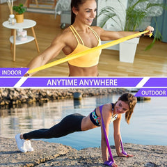 4pcs TPE Yoga Resistance Band Set Elastic Fitness Stretching Band