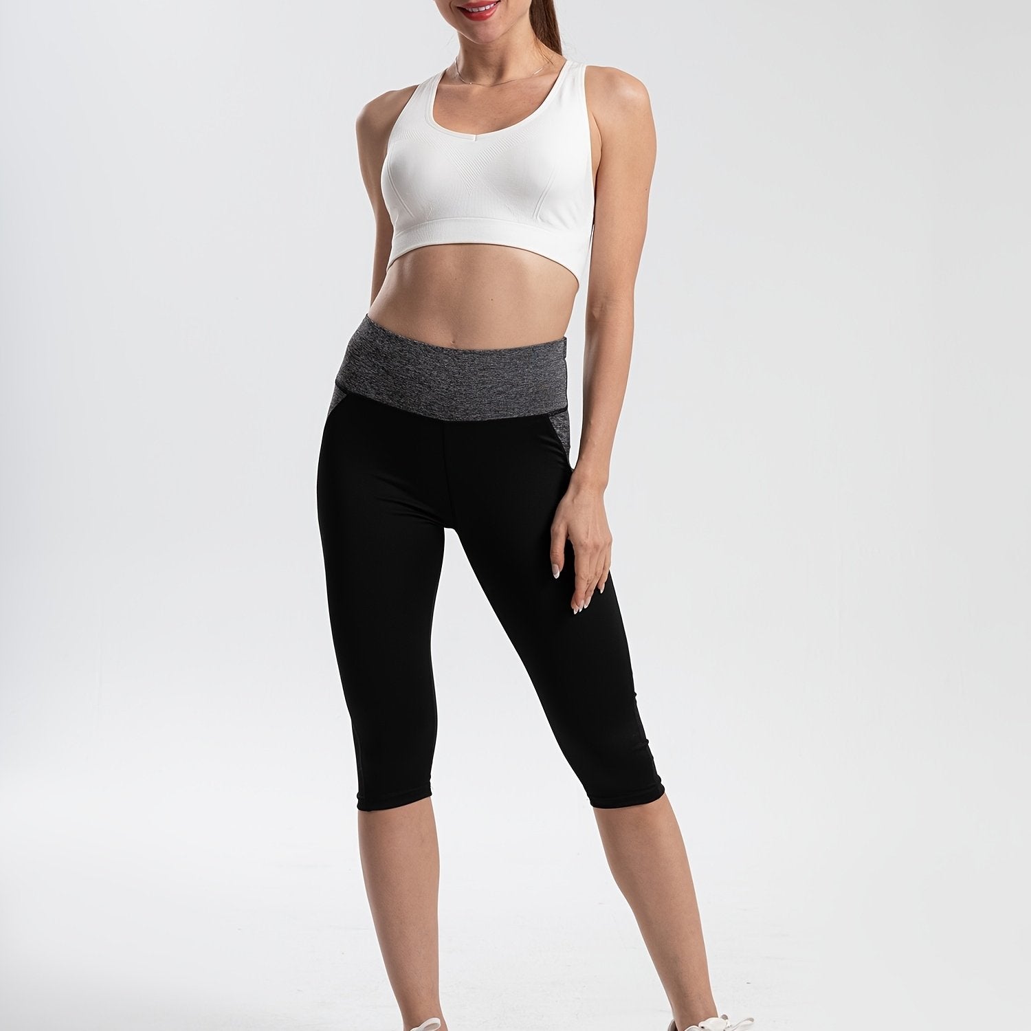 Mesh Stitching Yoga Leggings with Butt Lift & Sweat Absorption