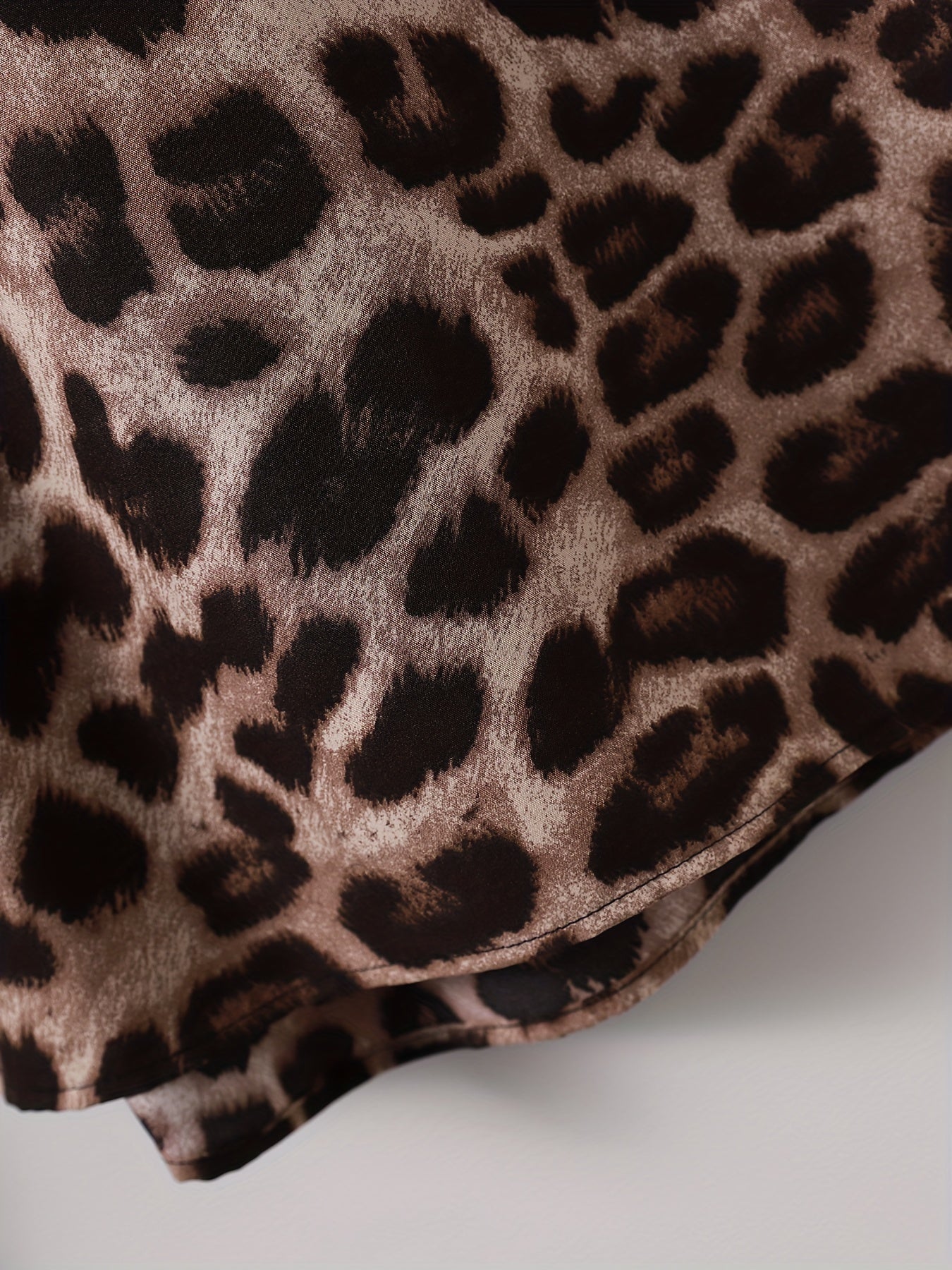 Women's Plus Leopard Print High Rise Wide Leg Pants