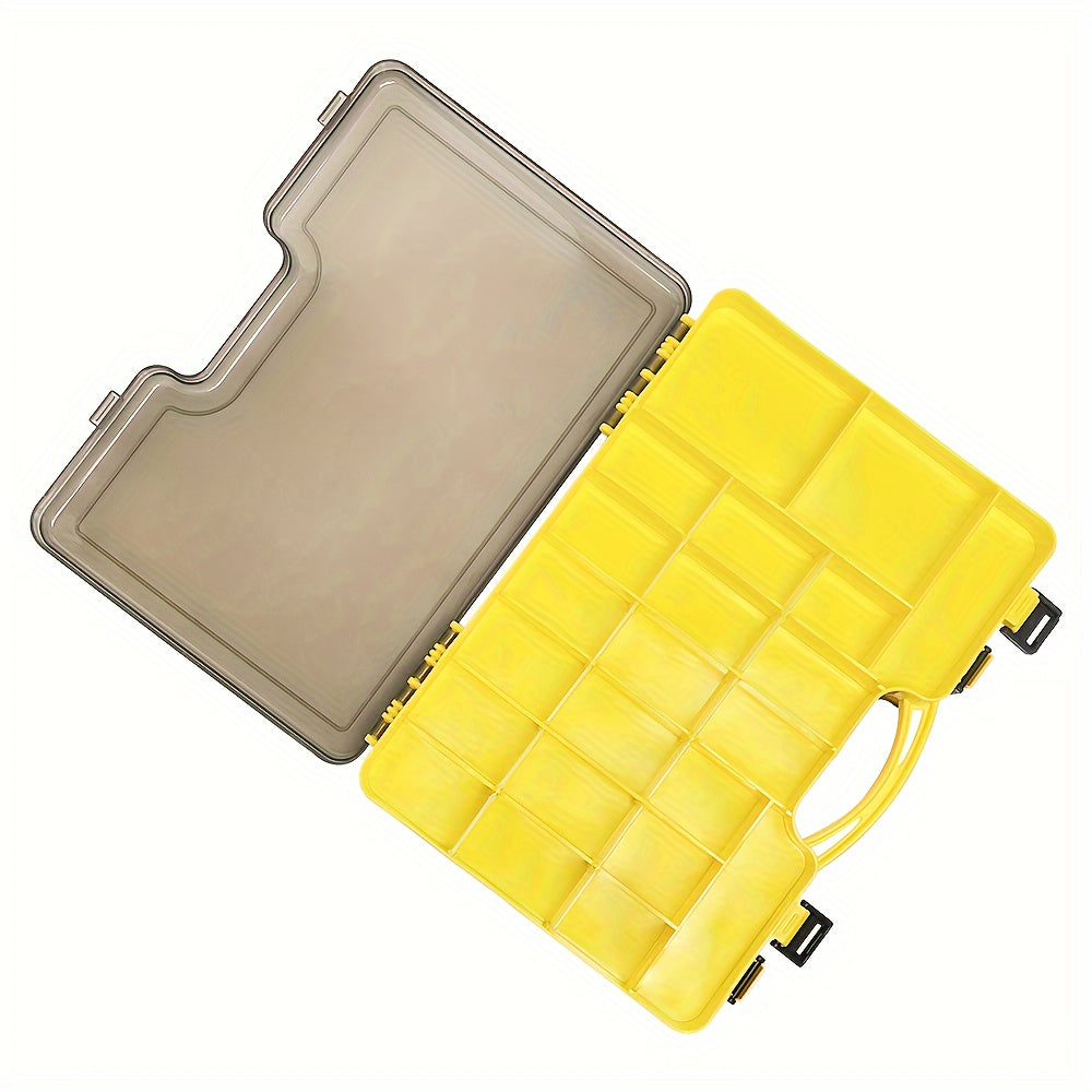 Double Sided Tool Storage Box With Grids & Handles Plastic Small Parts Organizer