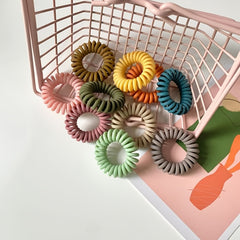 Matte Hair Elastics No Crease Spiral Hair Ties