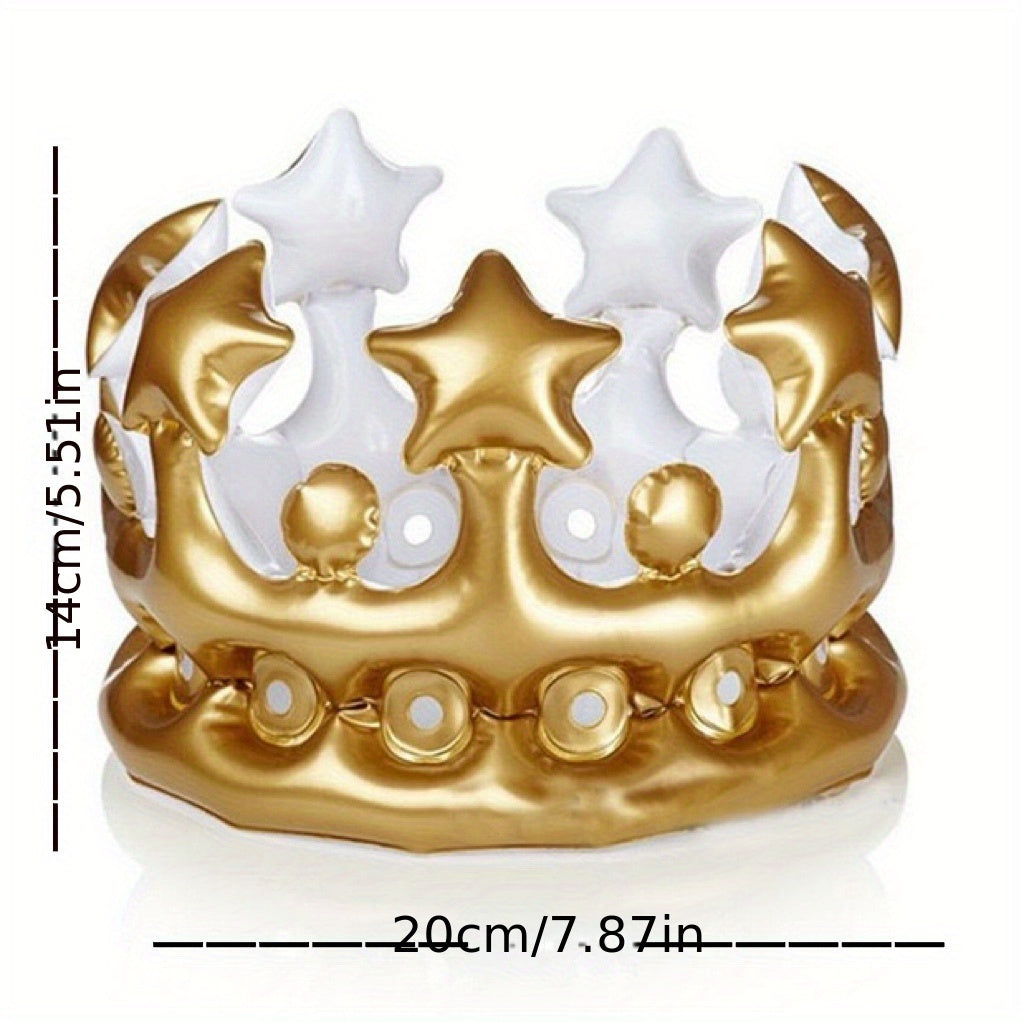 Inflatable Crown Birthday Party Decorations Hat Headwear Queen Headband