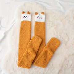 Cute Cartoon Animal Fuzzy Socks & Warm Over The Knee Socks