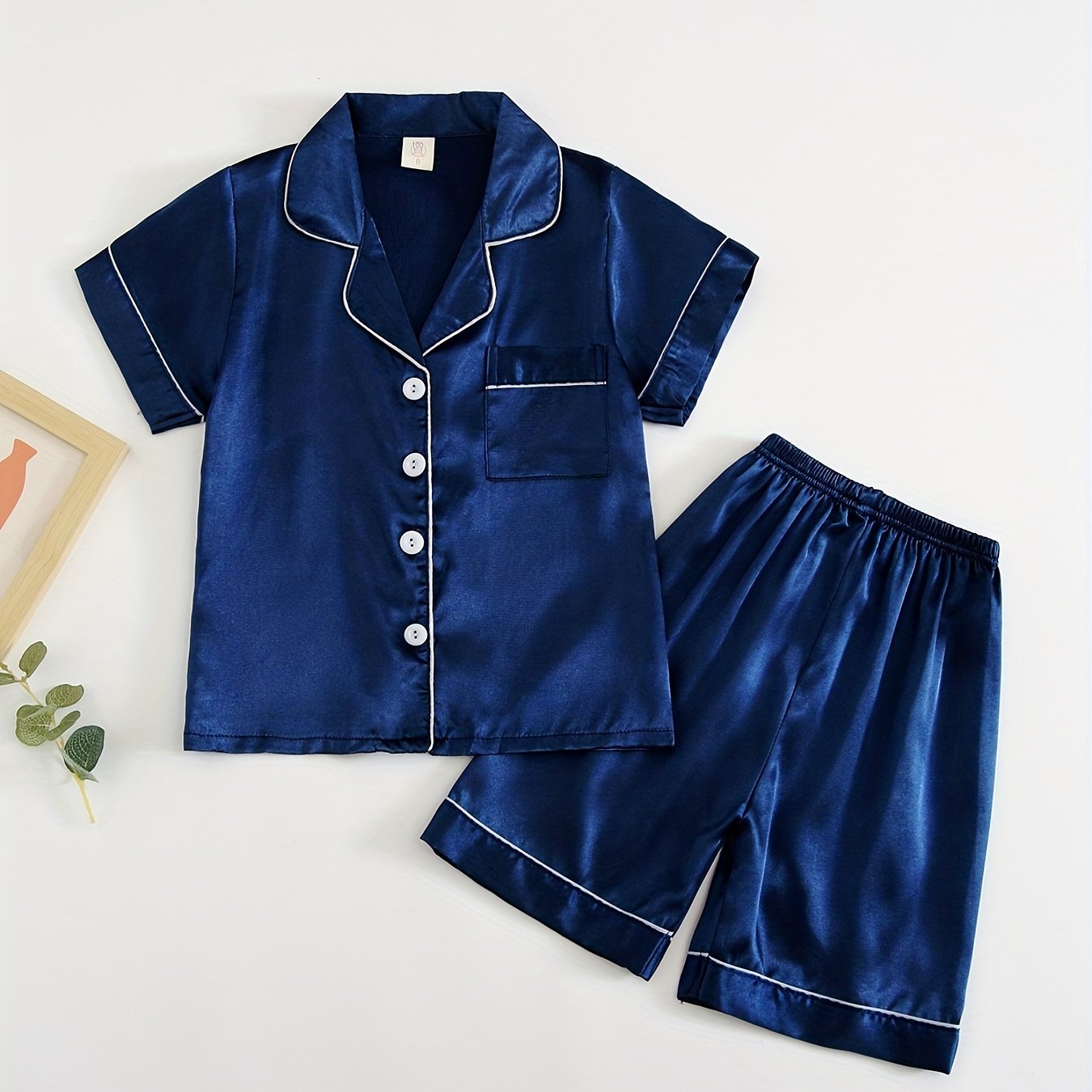 Boys Casual Pajamas Set Short Sleejsonves Tops & Bottoms