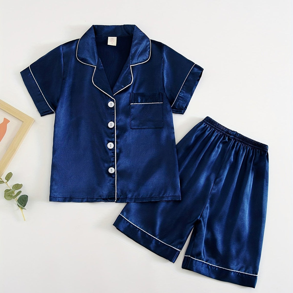 Boys Casual Pajamas Set Short Sleejsonves Tops & Bottoms