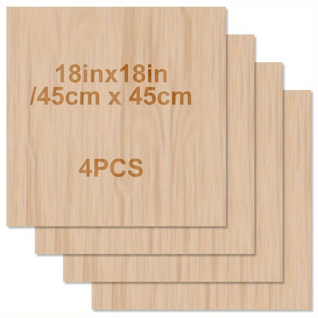 Unfinished Wood Sheet 18x18in 45.2mm Thick Blank Wood Cutting Paper for Crafts