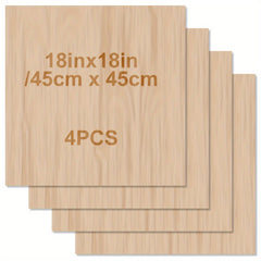Unfinished Wood Sheet 18x18in 45.2mm Thick Blank Wood Cutting Paper for Crafts