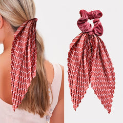 Vintage Pleated Scrunchies Hair Tie Velvet Hair Rope Striped Hair Accessories