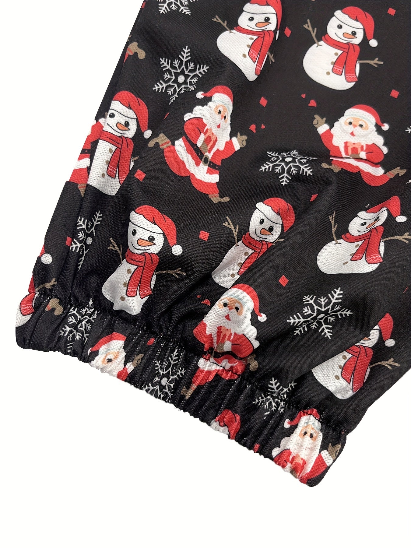  Christmas Snowman Print Sporty Pants