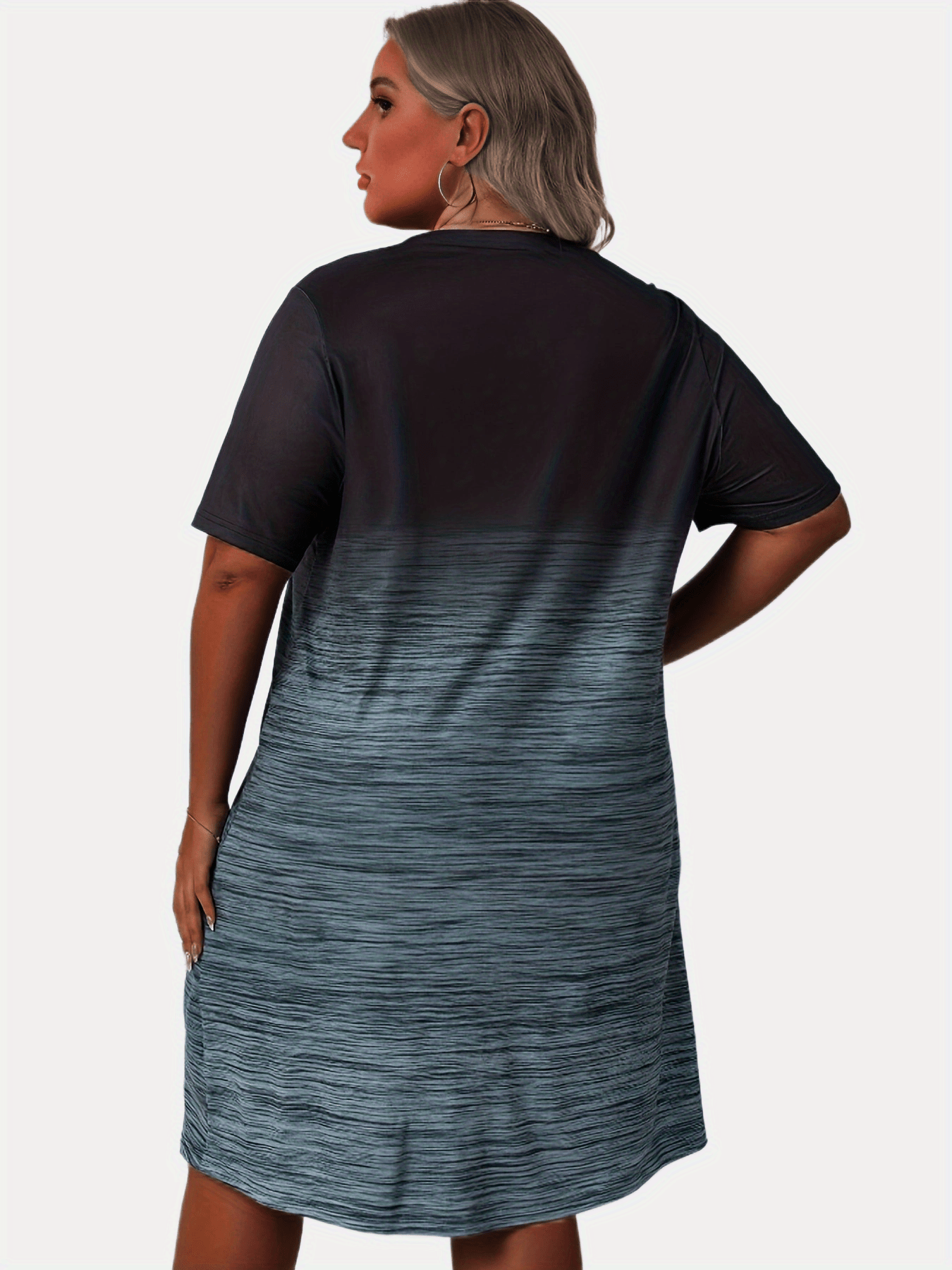  Women's Dandelion & Ombre Print Tee Dress