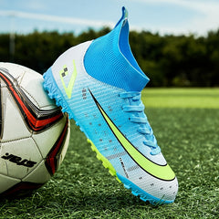Men's High Top TF Cleats Lightweight Sport Shoes for Soccer Running
