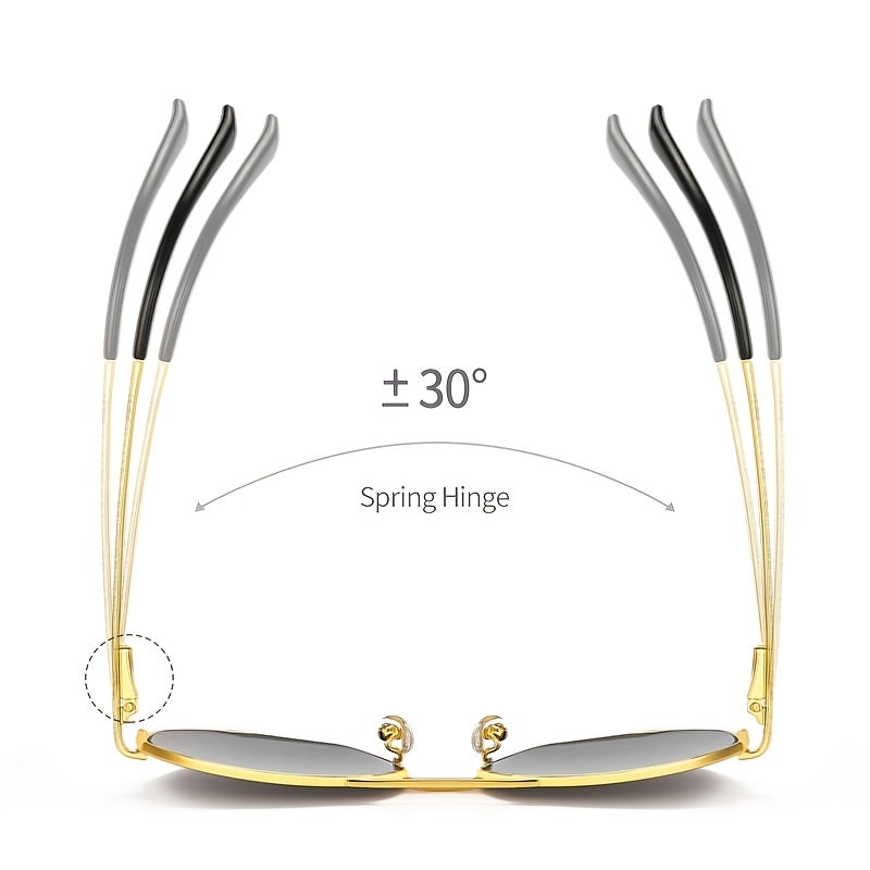 Men's Vintage Aviator Sunglasses Metal Double Girder Travel Glasses