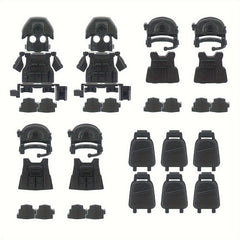 Soldier Kits Body Armor Gas Mask Knee Brace Backpack Building Blocks Toy