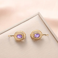 1pair Oval Pattern Earrings Daily Accessories Holiday
