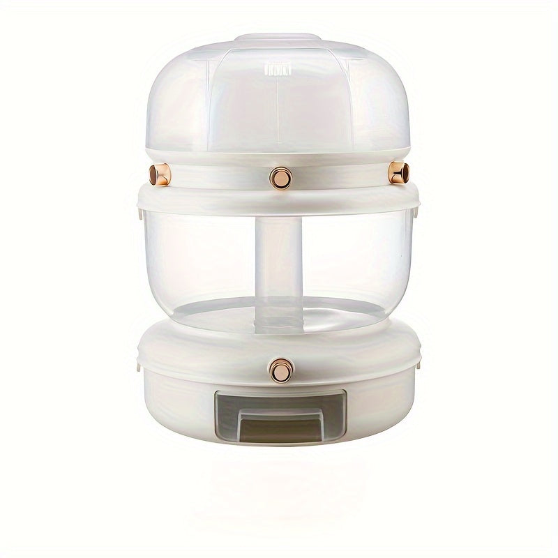 360 Rotating Grain Dispenser Kitchen Beans Container Airtight Grain Box