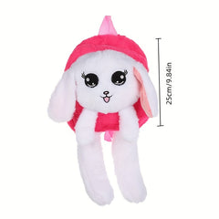 9.84in Cartoon Backpack Plush School Bag for Kids with Light