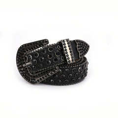 Rhinestone Inlaid PU Belt Western Cowgirl Belts Studded