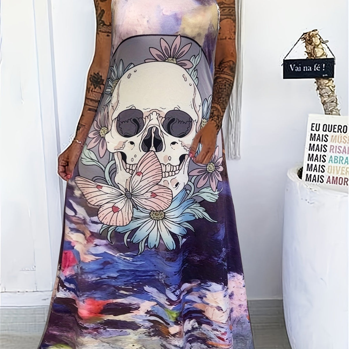  Goth Summer Dress Women's Maxi Cami Dress