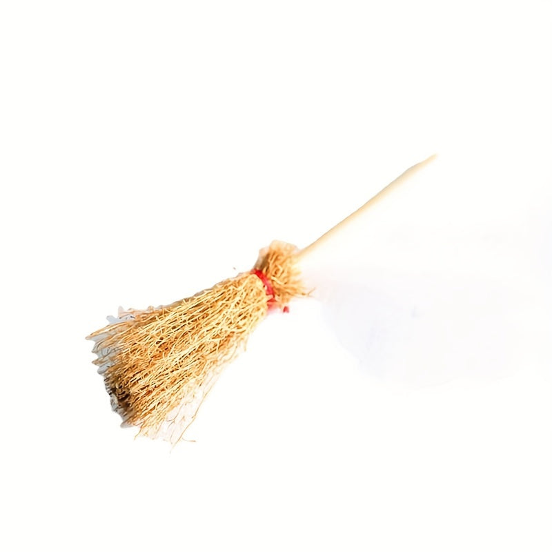 Mini Straw Brooms Halloween Decoration Witches Accessory