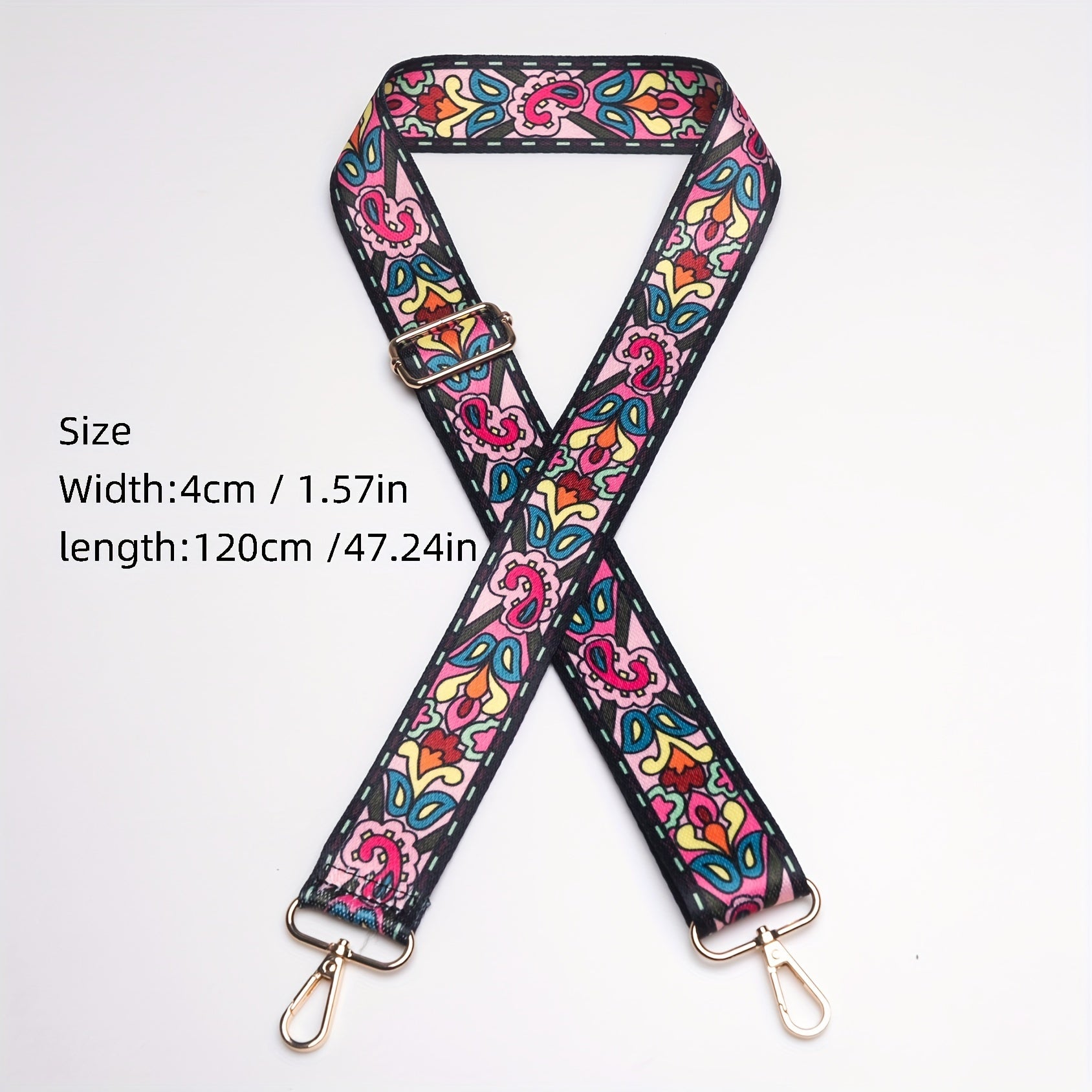 Ethnic Flower Graphic Shoulder Strap Adjustable Replacement Belt Boho Style