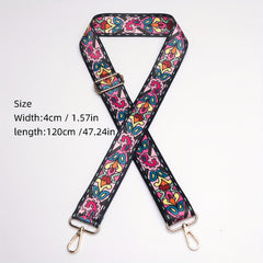 Ethnic Flower Graphic Shoulder Strap Adjustable Replacement Belt Boho Style