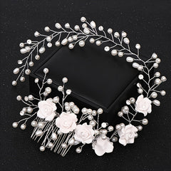 Bride's Pearl Headband Headdress Wedding Dress Accessories