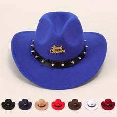Vintage Western Cowboy Woolen Hat British Belt Jazz Top Hat