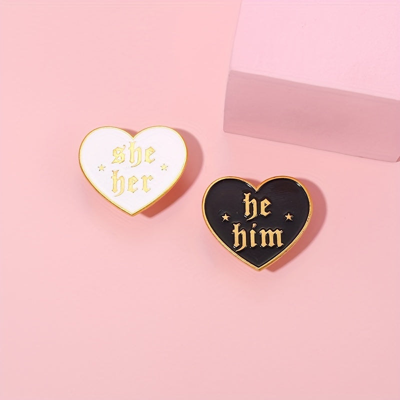Metal Love English Letter Geometric Badge Silky Scarf for Men