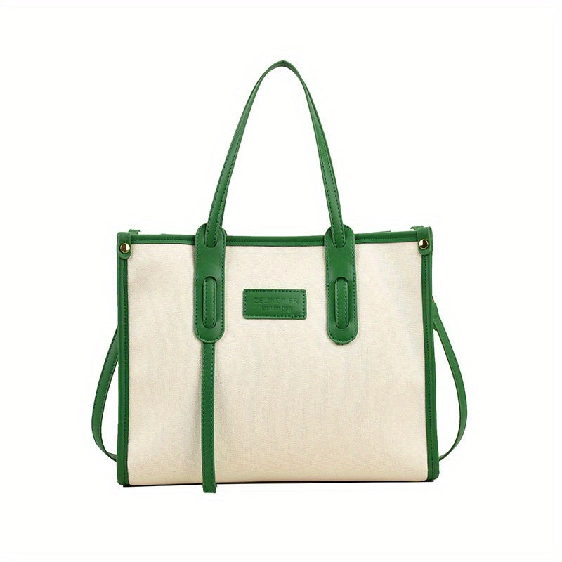 Large Canvas Crossbody Tote Bag for Work School