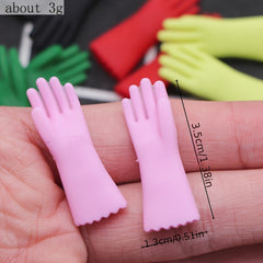 Miniature Cleaning Gloves Set DIY Doll House Kitchen Bathroom Props