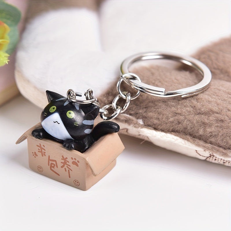 Cute Cartoon Cat Key Ring Chain Pendant for Bag Car Keychain