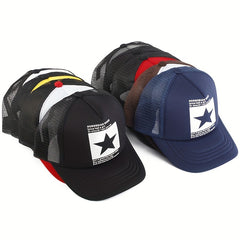 Pentagram Print Mesh Trucker Hat Unisex Breathable Baseball Cap