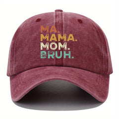 MAMA MOM Print Baseball Cap Vintage Washed Distressed Adjustable Dad Hat