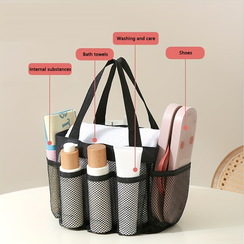 Mesh Summer Beach Bag with Pockets Large Capacity Tote Bag