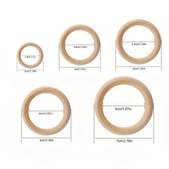 10Pcs Natural Wooden Rings for Jewelry Making DIY Accessory