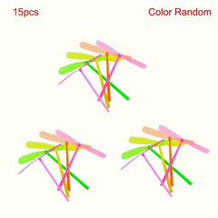 15pc Colorful Bamboo Dragonfly Helicopter Toys for Parties & Outdoor Fun