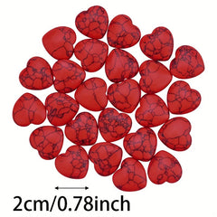 8pcs Red Heart Natural Stones Gravel Crystals Chip Quartz Healing Reiki Decor