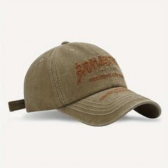 Outdoor Curved Brim Letter Embroidery Men's Peaked Cap Baseball Cap