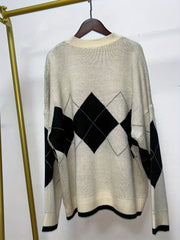  Argyle Pattern Round Neck Sweater Women's