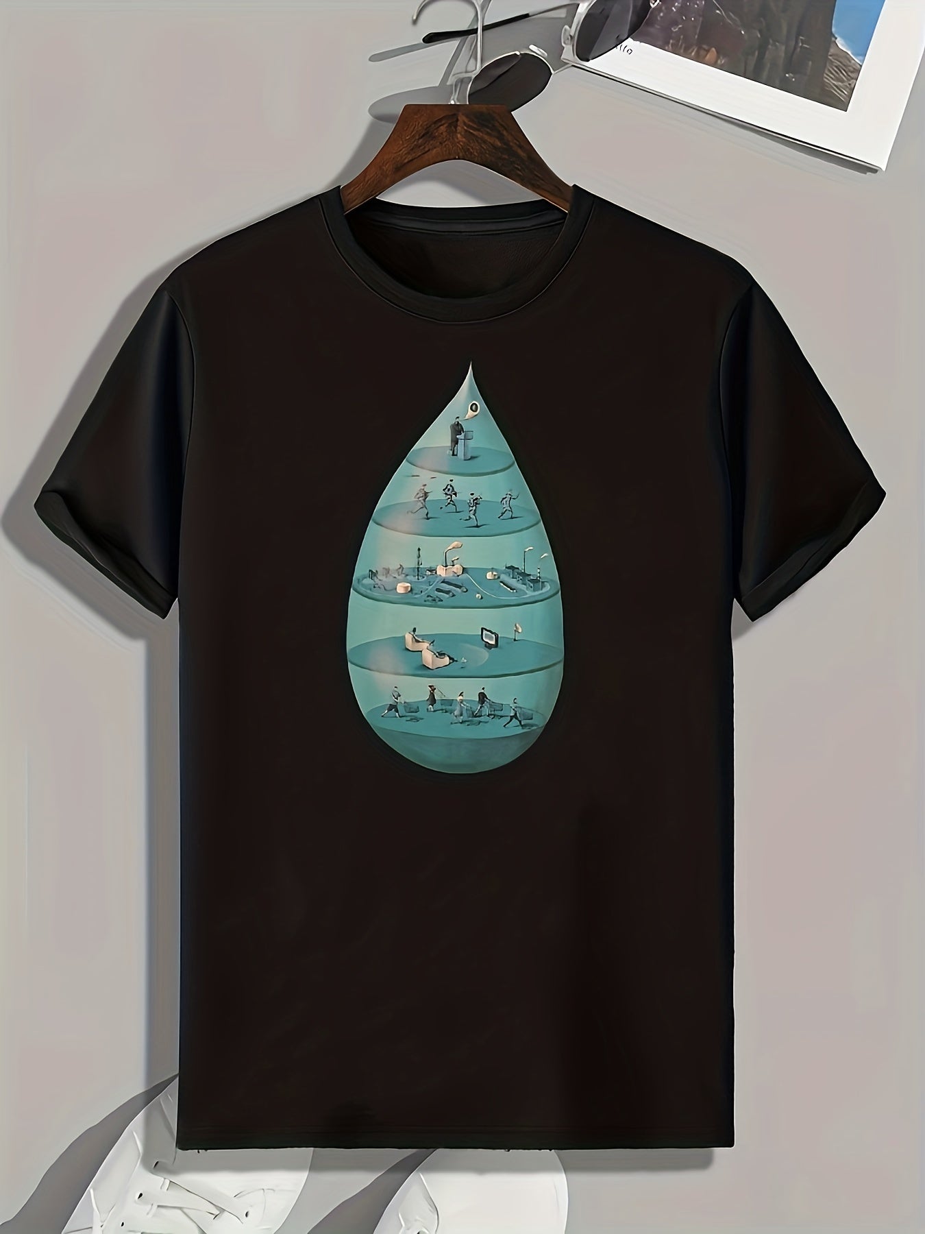 Pattern Print Men's Graphic T-shirt for Summer