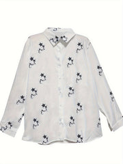  Star Print Button Up Shirt