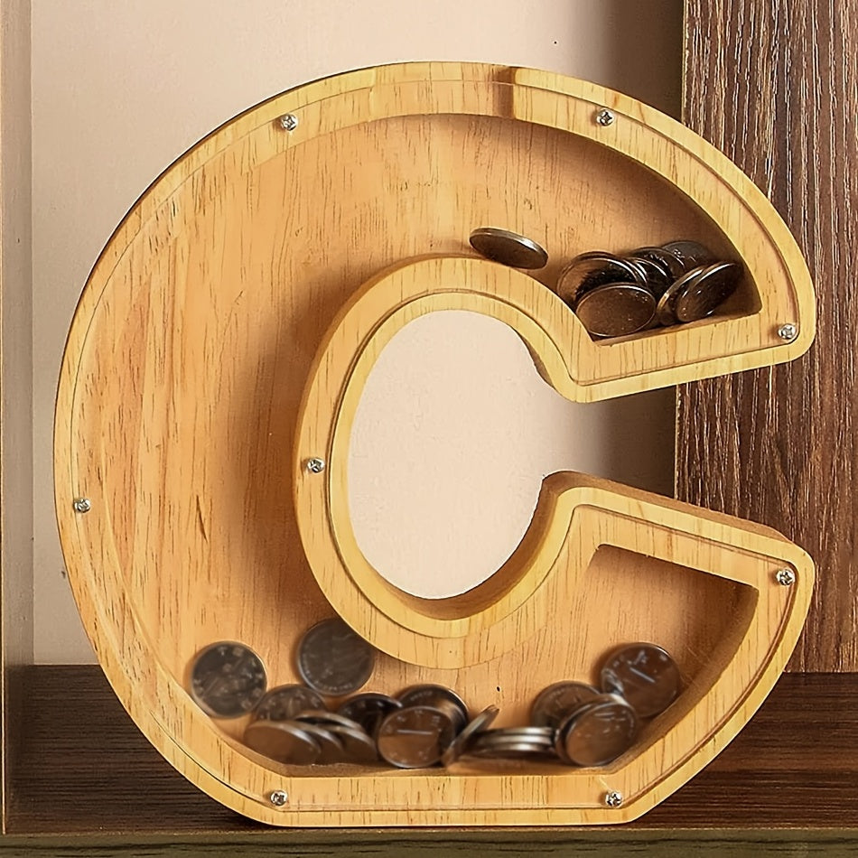 Wooden Letter C Piggy Bank