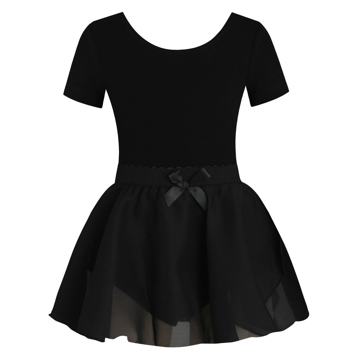 Girls Casual Chiffon Ballet Dress Short Sleeve Costume