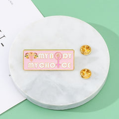 English Alphabet Uterus Brooch