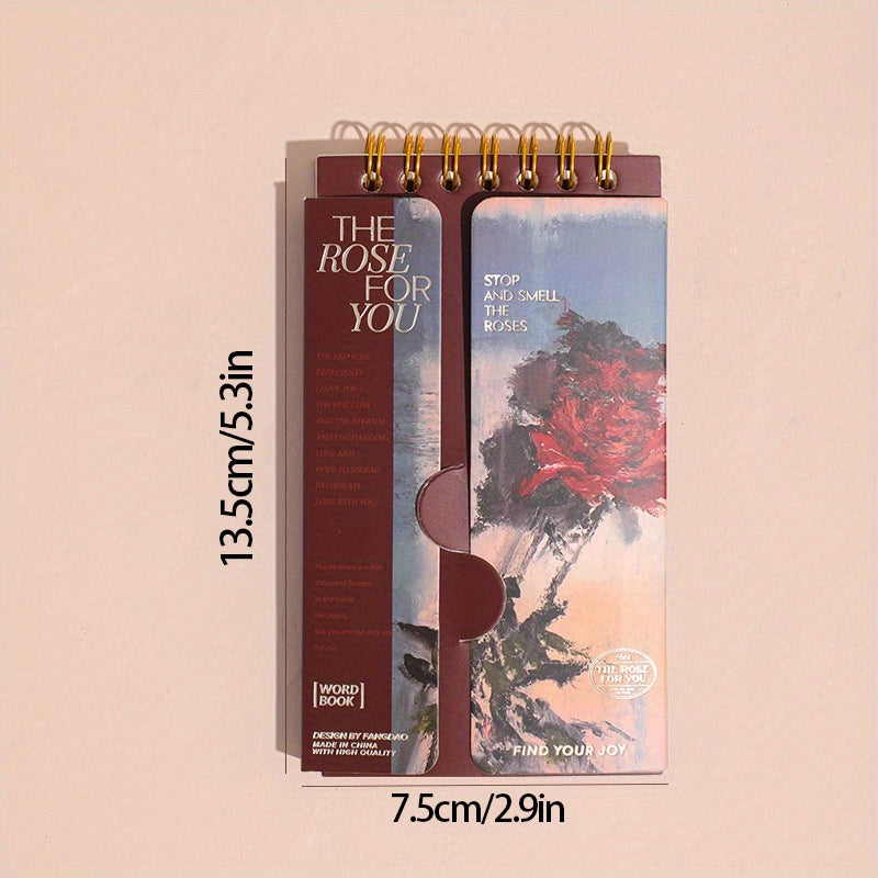1pc 80 Roses And You Series Vocabulary Book Portable Dictation Pocket Notebook