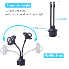 Universal Magnetic Car Cup Holder for 2 Phones 360&deg; Rotation