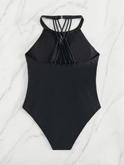  Modest Swimsuit Coloblock Stripe Print One Piece Bathing Suit